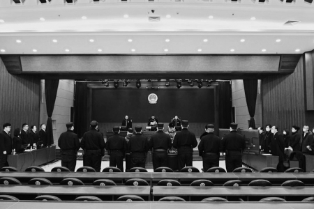 <br>          　 2020年11月20日，黑龙江省22家法院对38件黑恶势力和“保护伞”案件集中宣判，涉案的227名被告人被判处刑罚，最高被判处无期徒刑。这是在黑龙江省牡丹江市中级人民法院拍摄的宣判现场。<br><br>        