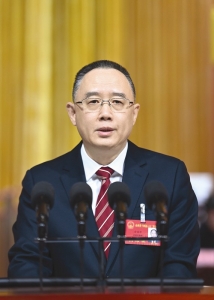 <br>          金湘军作政府工作报告。山西日报记者 阮洋 摄<br><br>        