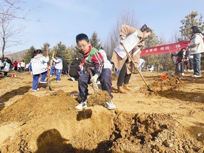 <br>          少先队员为土地增添了新绿 图片由晋城市青年志愿者协会提供<br><br>        