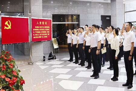           重温入党誓词 本报记者 康乐 摄        