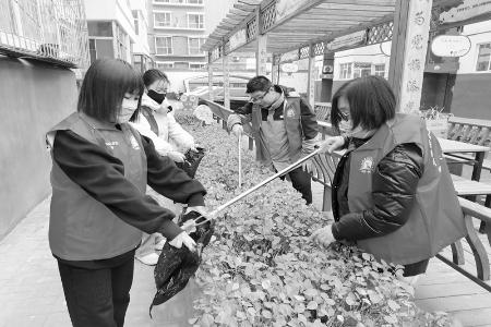           志愿者进社区开展环境卫生整治 通讯员 赵翔 摄        