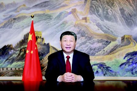           新年前夕，国家主席习近平通过中央广播电视总台和互联网，发表二○二五年新年贺词。 新华社记者 鞠鹏 摄        