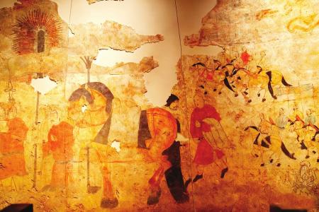 朔州水泉梁北齐墓《鞍马仪仗图》