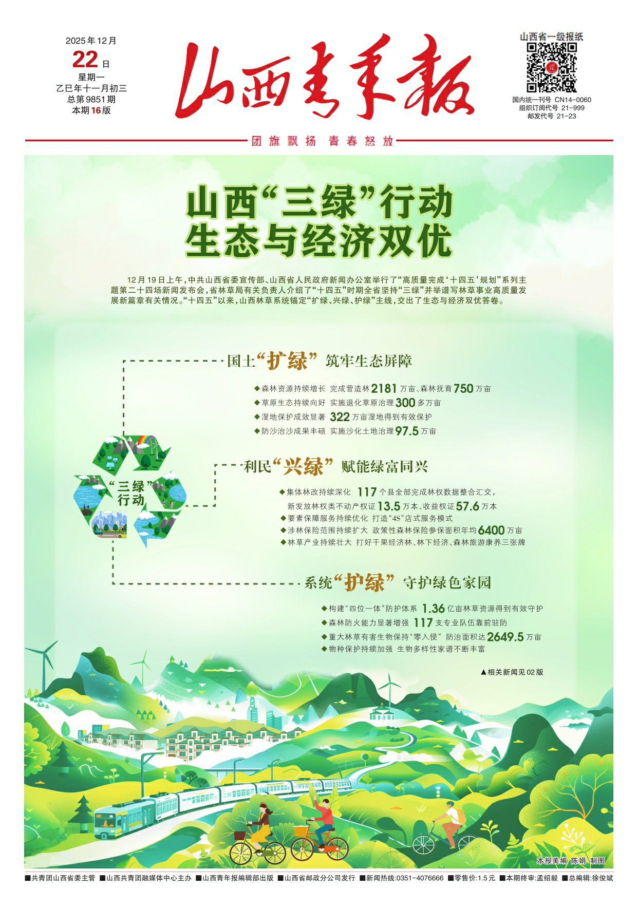 山西青年报2025年12月22日头版